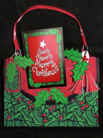 3D Holly Xmas Handbag Treat or Favour Box Kit by Julie McGregor