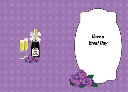 Purple Roses & Bubbly Insert by Julie McGregor