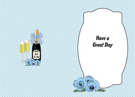 Blue Poppies & Bubbly Insert by Julie McGregor