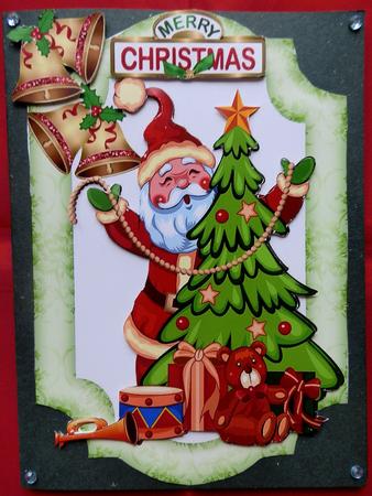 Santa with Christmas Tree & Toys by Julie McGregor