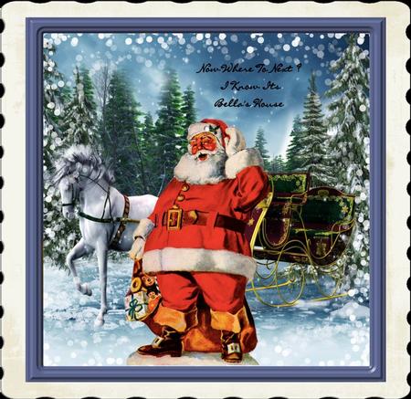 Santa Has No Reindeer Card with Decoupage by Julie McGregor