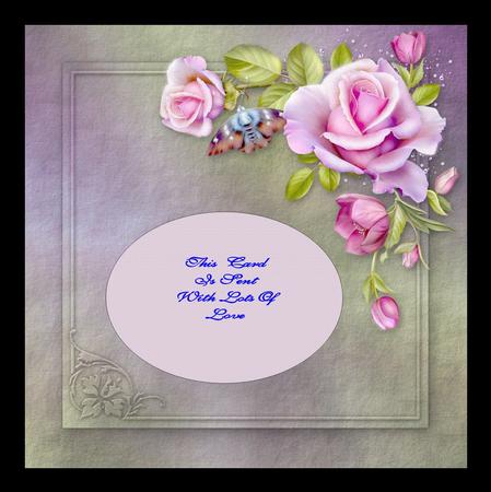Pink Floral Rose Insert by Julie McGregor