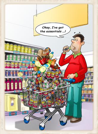 Shopping Dude A4 by Julie McGregor