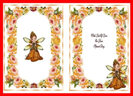 Flower Faerie in Rose Frame A5 Insert by Julie McGregor