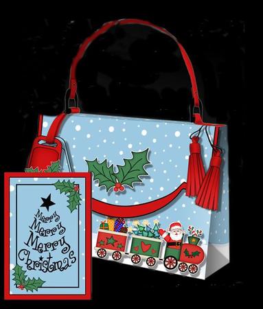 3D Santa's Train Xmas Handbag Treat or Favour Box Kit by Julie McGregor