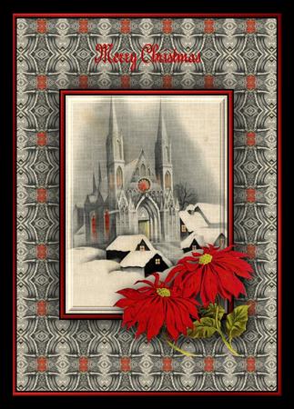 Church & Poinsettias Quick Card by Julie McGregor