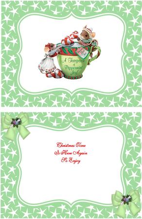 Christmouse, Little Mice in Teacup A5 Insert by Julie McGregor