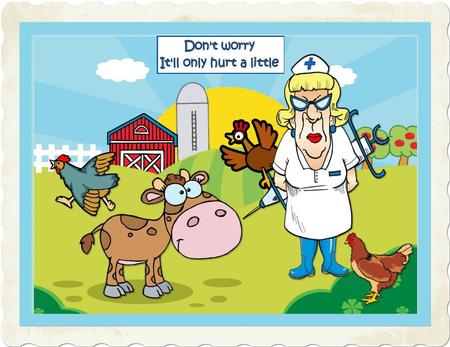 Nurse in Wellies on Farm by Julie McGregor