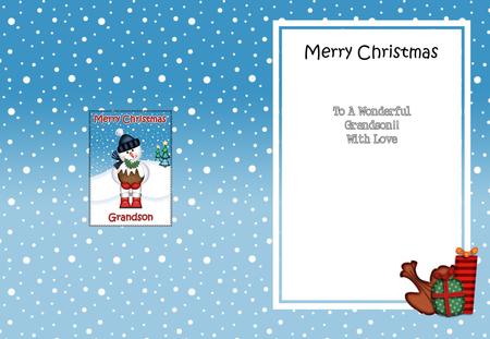 Xmas Grandson Snowman 5x7 Matching Insert by Julie McGregor
