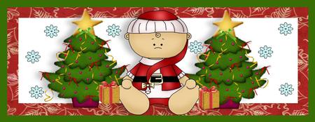 Baby Dressed as Santa Dl by Julie McGregor