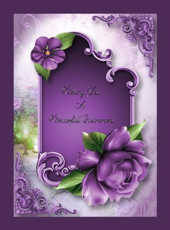 Pretty Purple Rose Topper and Plaque by Julie McGregor