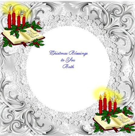 8x8 Insert of Holly & a Bible by Julie McGregor
