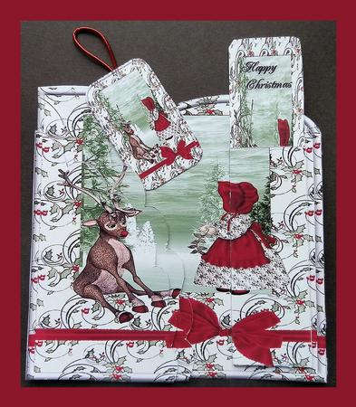 Christmas Sunbonnet Sue Bookmark by Julie McGregor