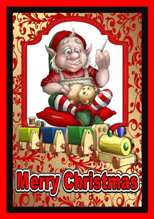 Santas Elf the Toy Maker, Topper & Card by Julie McGregor