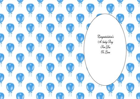 Baby Boy Balloons Insert by Julie McGregor