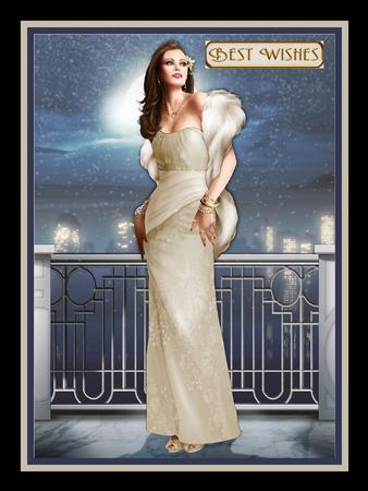 Art Deco Lady Pearl Christmas (cream) by Julie McGregor