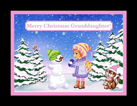 Merry Christmas Grandaughter Topper & Decoupage by Julie McGregor