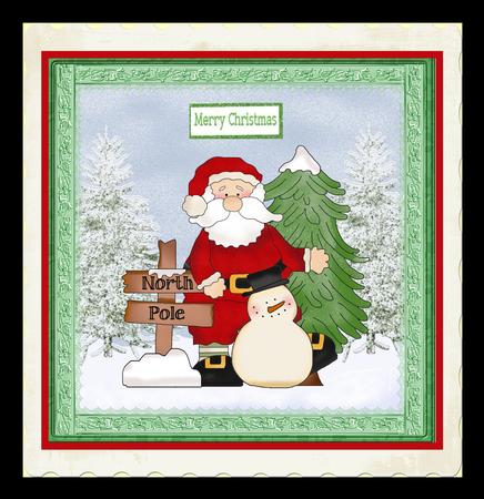 Santa at the North Pole Card with Decoupage by Julie McGregor