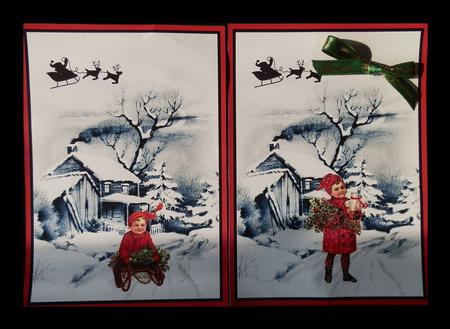 Christmas Winter Scene Toppers - Boy & Girl by Julie McGregor
