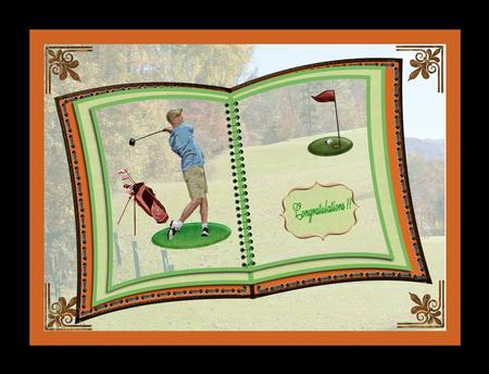Golfers Open Book Card by Julie McGregor