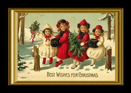 Vintage Christmas in the Snow Decoupage Topper by Julie McGregor