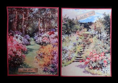 Floral Garden Scene Toppers by Julie McGregor