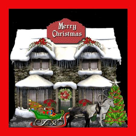 Santa's Cottage Shaped Card Plus Gift Card by Julie McGregor