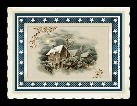 Victorian Christmas Scene A4 by Julie McGregor