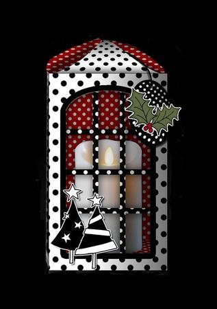 3D Xmas Trees & Holly Lantern Candle/gift Box Kit by Julie McGregor