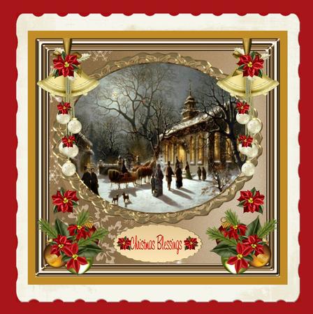 Christmas Vintage Church Service Topper by Julie McGregor