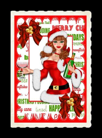 Santa Girl Celebrating Christmas by Julie McGregor