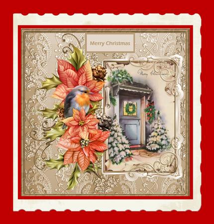 Welcome Home Robin Card with Decoupage by Julie McGregor