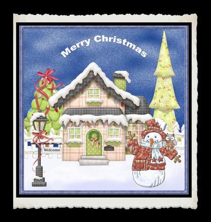 Snowman and His Pal the Owl Card by Julie McGregor