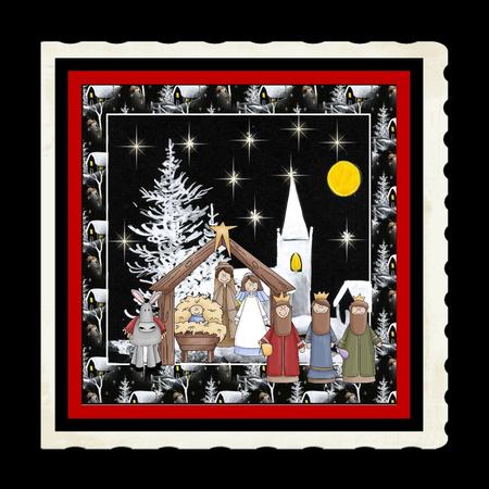 Black and White Nativity by Julie McGregor