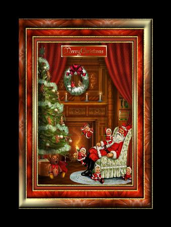 Santa & Baby Santas with Decoupage by Julie McGregor