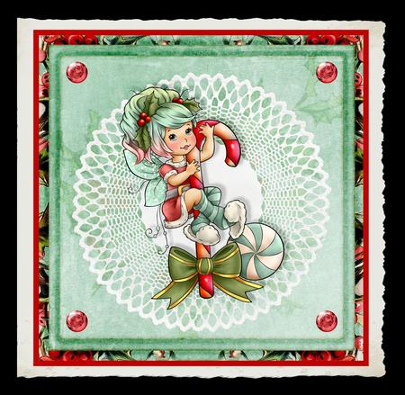 7.5 x 7.5 Card Topper Sweet Christmas by Julie McGregor