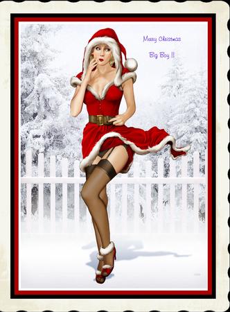 1950's Pin Up Eva Grace Winter Wonderland (red/blonde H) by Julie McGregor
