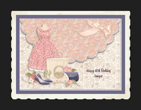 Retail Therapy Scalloped Faux Envelope Card by Julie McGregor