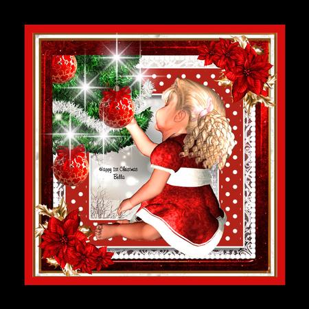 Baby Girl's 1st Christmas Card Front Kit by Julie McGregor
