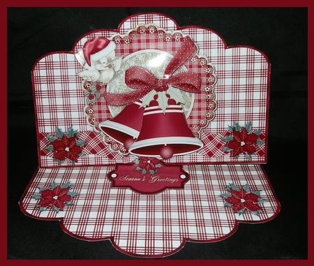 Christmas Bells - Scallop Easel Card Mini-kit by Julie McGregor
