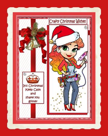 Its Christmas Shake Your Glitter Quick Card by Julie McGregor