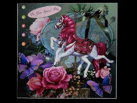Carnival Rose Topper with Decoupage by Julie McGregor