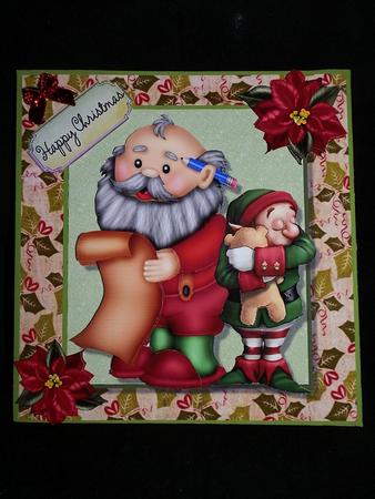 Jolly Santa Checking His List 8x8 Mini Kit by Julie McGregor