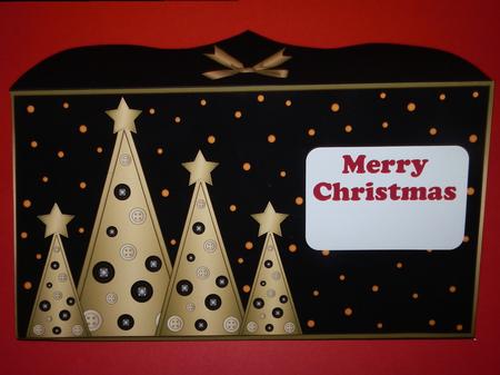Buttons Christmas Trees Money Wallet Black by Julie McGregor