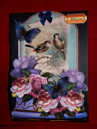 Vintage Globe Belle Roses, Birds & Butterflies by Julie McGregor