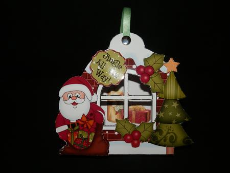 3D Santa Xmas Window Treat Holder Christmas Decoration by Julie McGregor