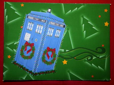 Christmas Doctor Who Money Wallet Green Trees by Julie McGregor