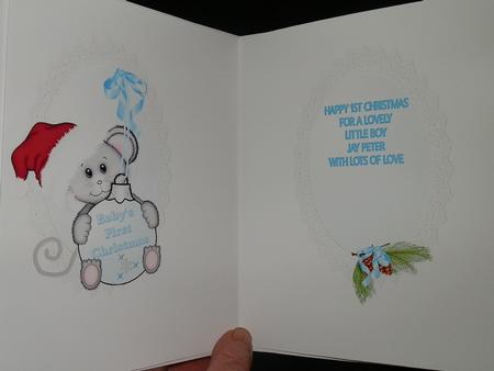 Baby Boy First Christmas Insert by Julie McGregor