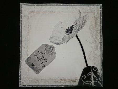 Poppy in Grey Swirl 8x8inch Topper by Julie McGregor