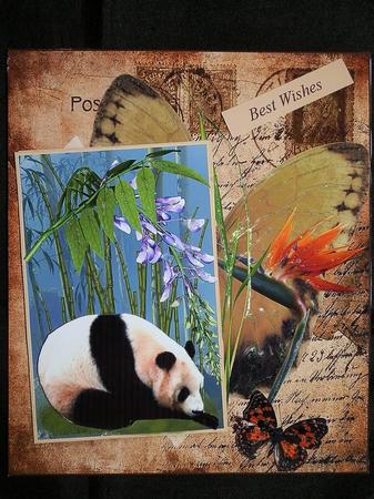 World Travel Post Topper with Decoupage by Julie McGregor